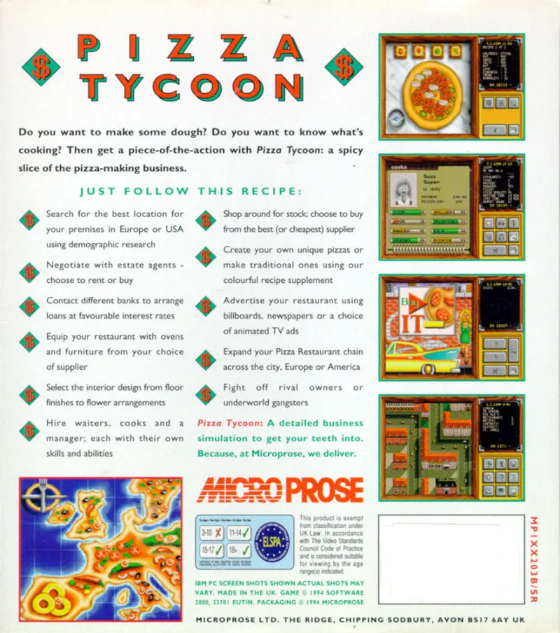 Pizza Tycoon box back