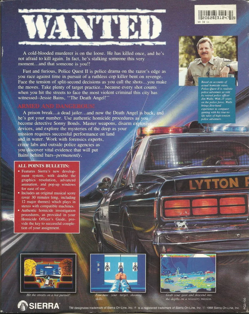 Backdrop artwork for Police Quest 2: The Vengeance