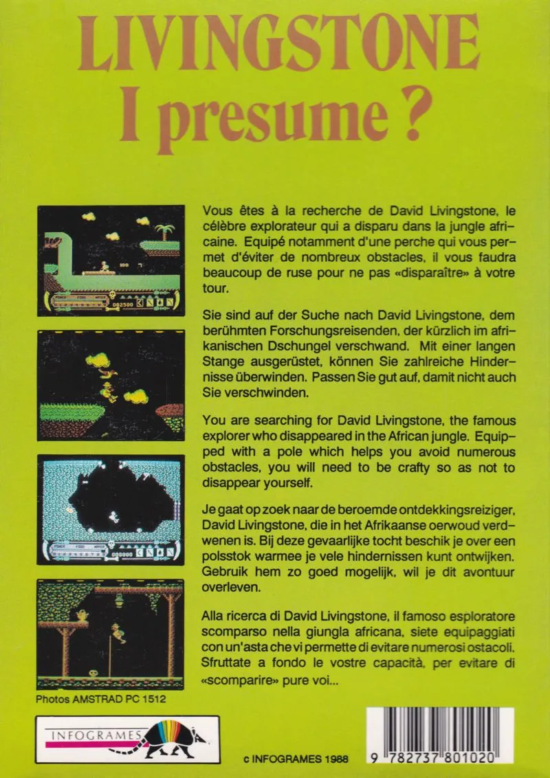 Livingstone, I Presume? box back