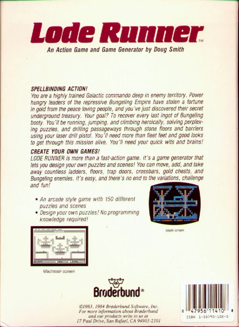Lode Runner box back
