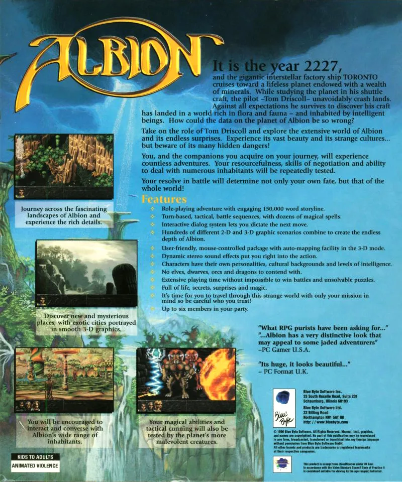 Albion box back