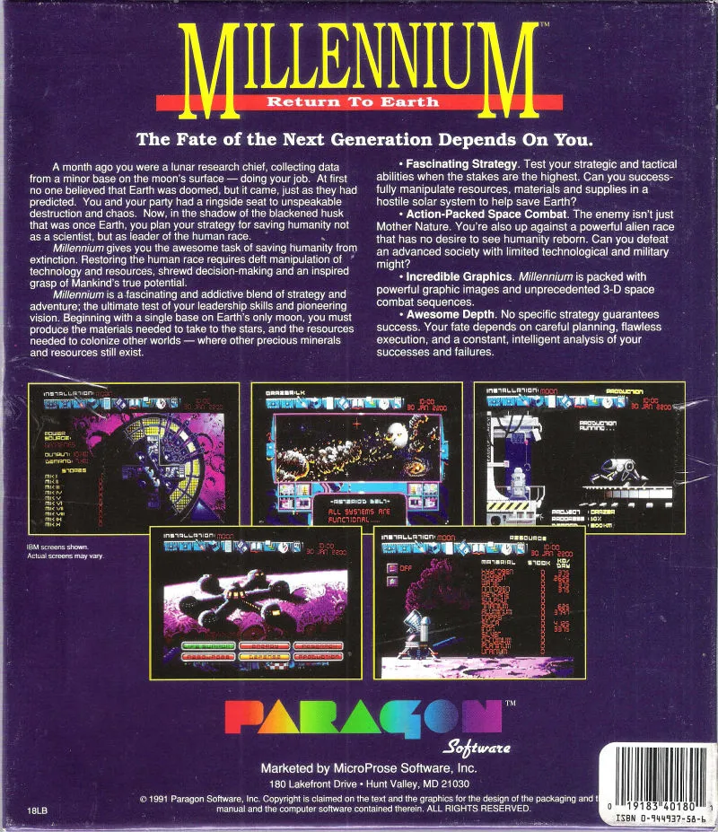 Millennium: Return to Earth box back
