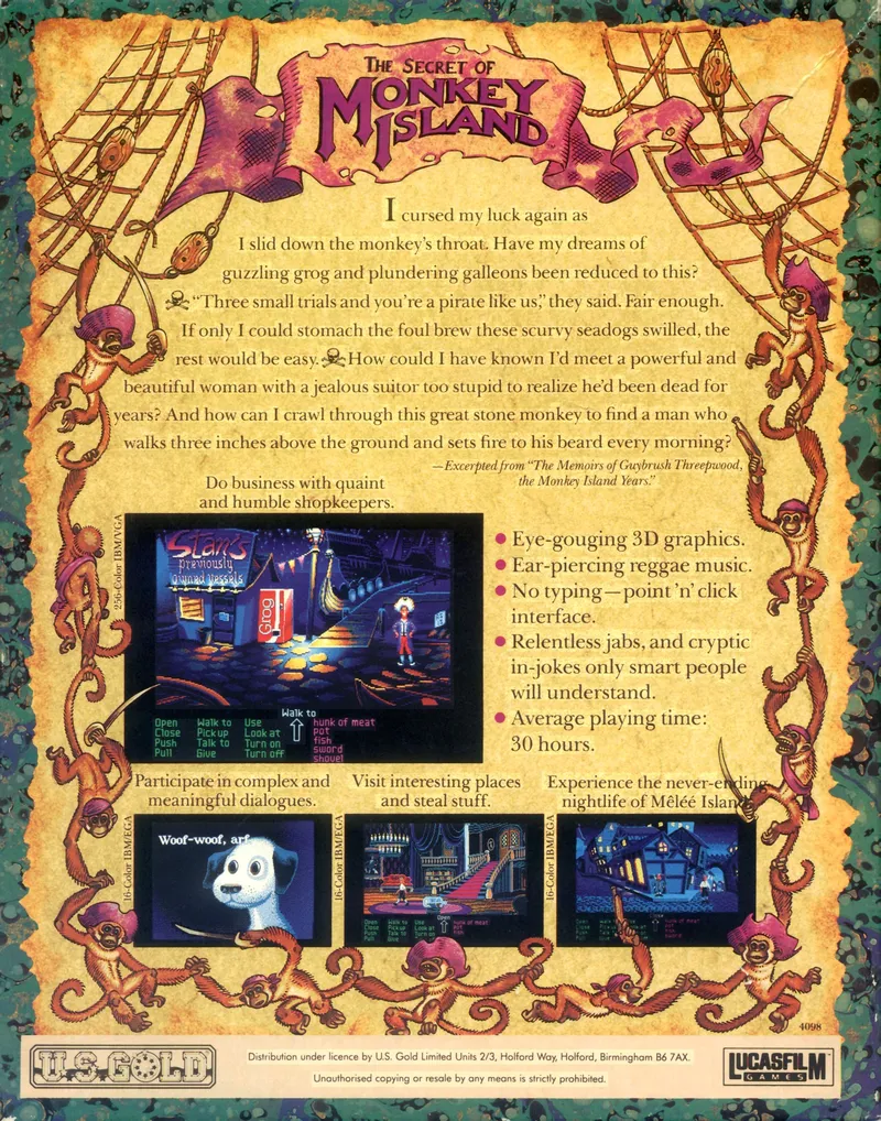The Secret of Monkey Island box back