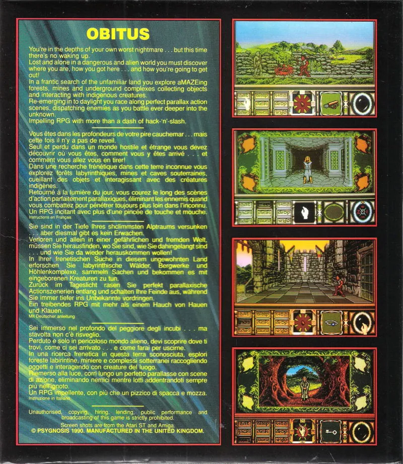 Obitus box back