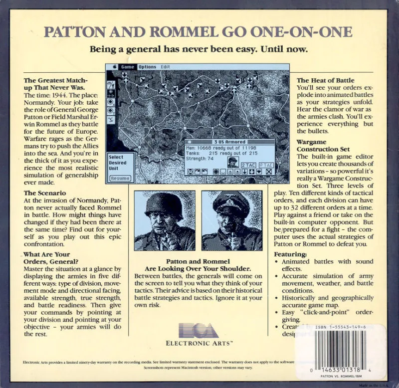 Patton vs. Rommel box back