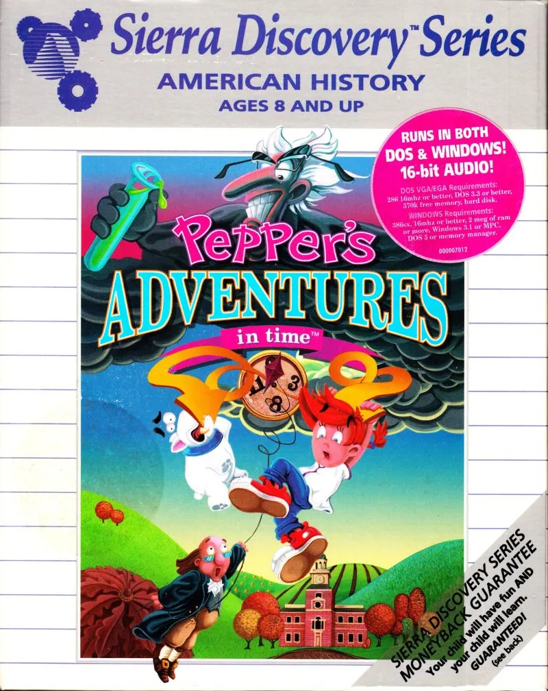 Pepper's Adventures in Time cover art for MS-DOS