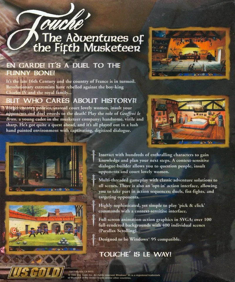 Backdrop artwork for Touche: The Adventures of the Fifth Musketeer