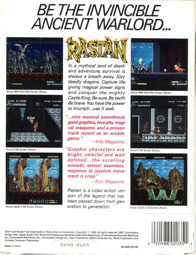 Rastan box back
