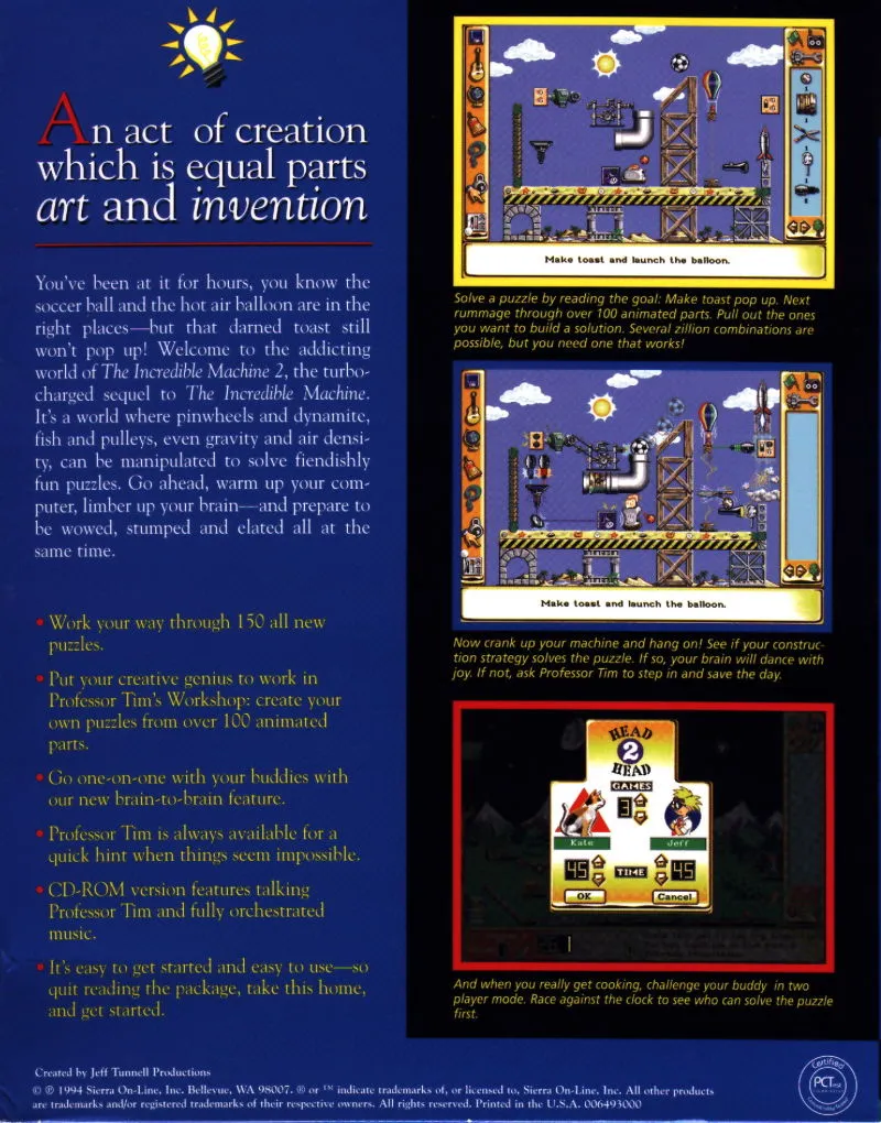 The Incredible Machine 2 box back
