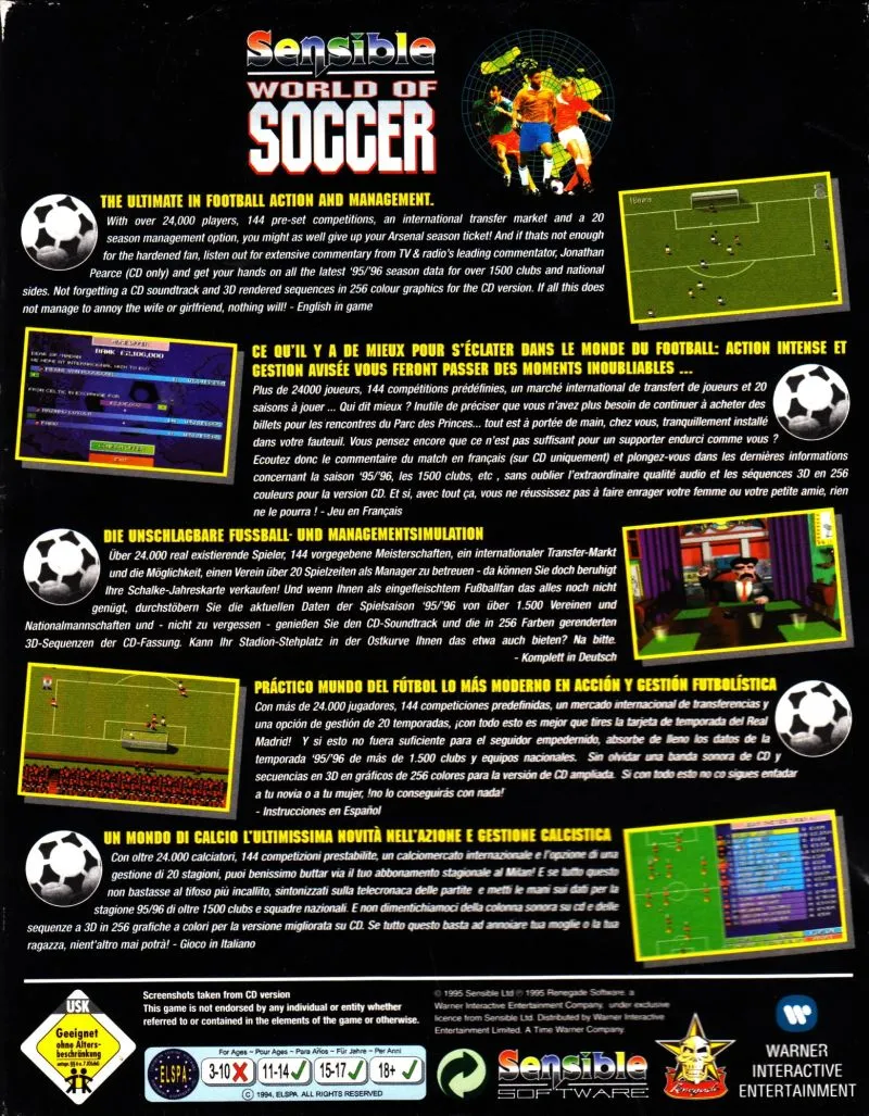 Backdrop artwork for Sensible World of Soccer