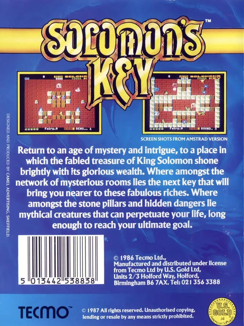 Solomon's Key box back