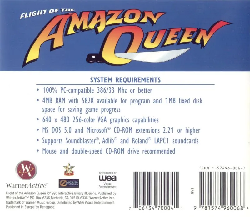 Flight of the Amazon Queen box back