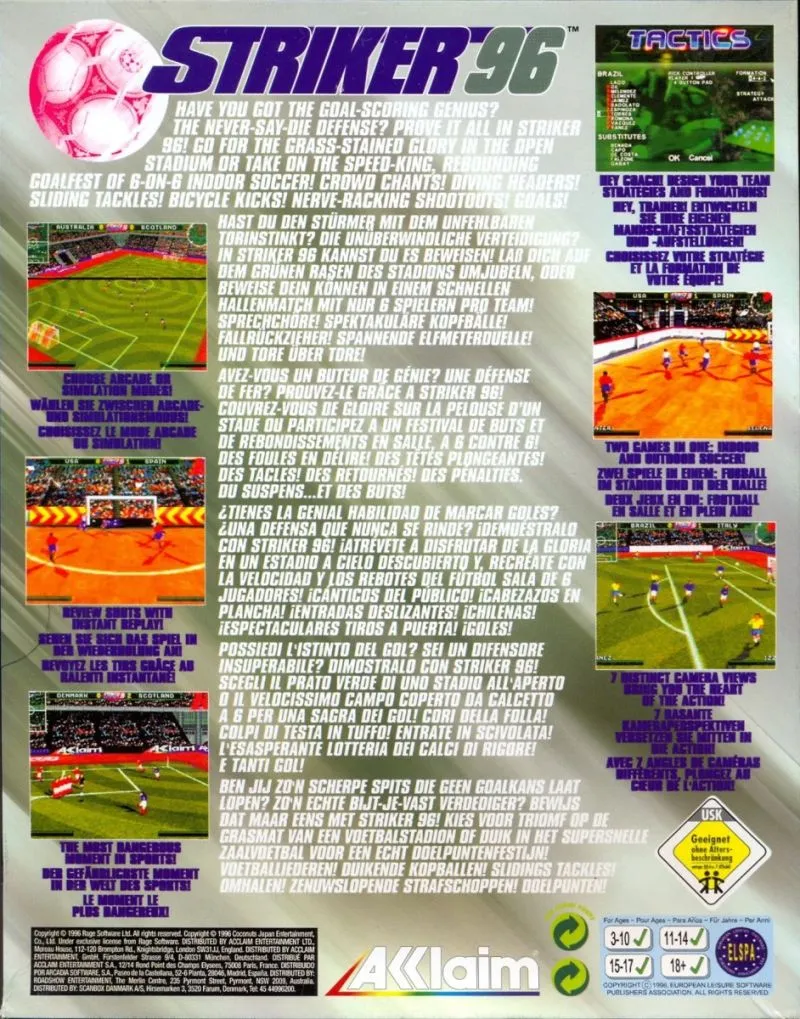 Backdrop artwork for Striker '96