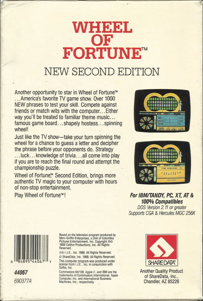 Backdrop artwork for Wheel of Fortune: New Second Edition