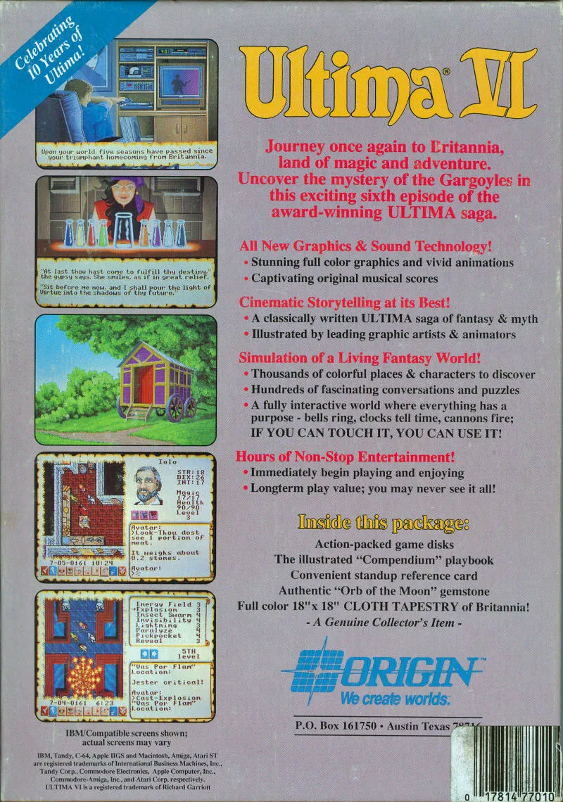Ultima VI: The False Prophet box back