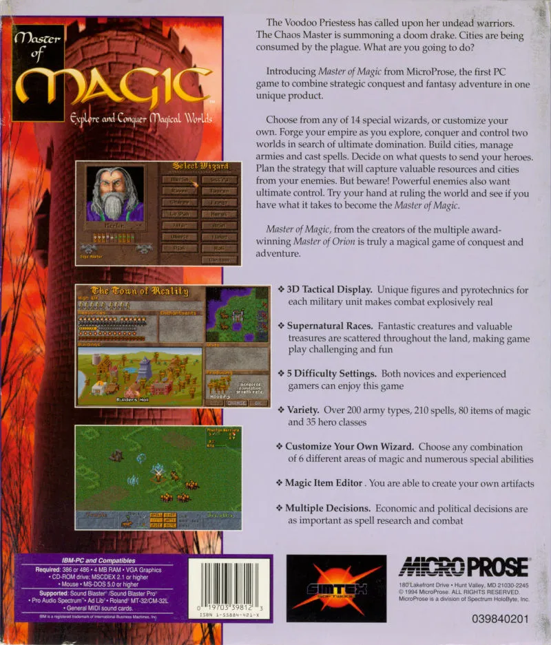 Master of Magic box back
