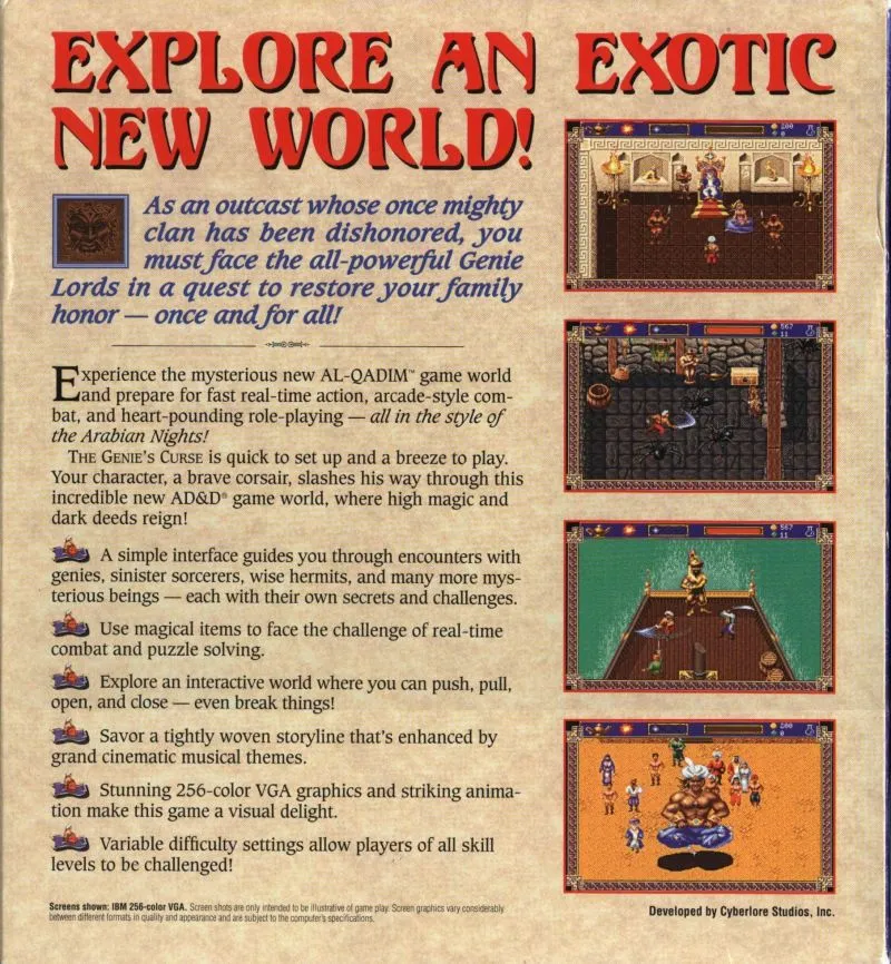Al-Qadim: The Genie's Curse box back