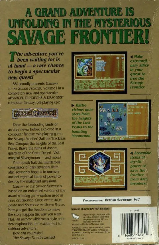Gateway to the Savage Frontier box back