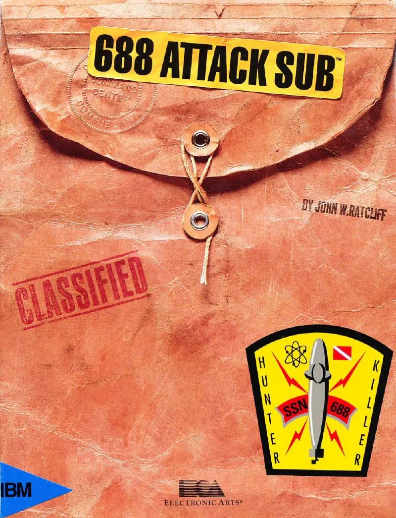 688 Attack Sub cover art for MS-DOS