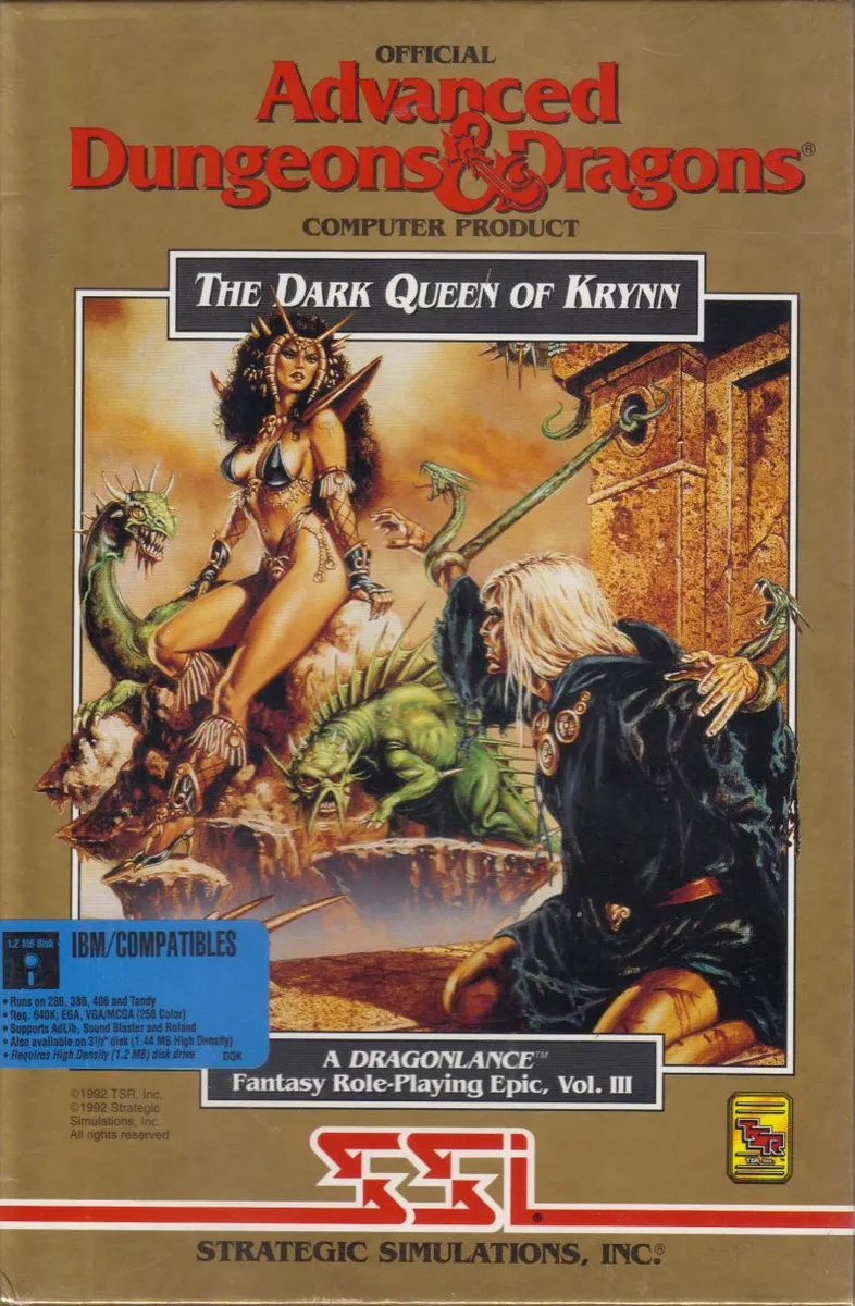Advanced Dungeons & Dragons: The Dark Queen of Krynn cover art for MS-DOS