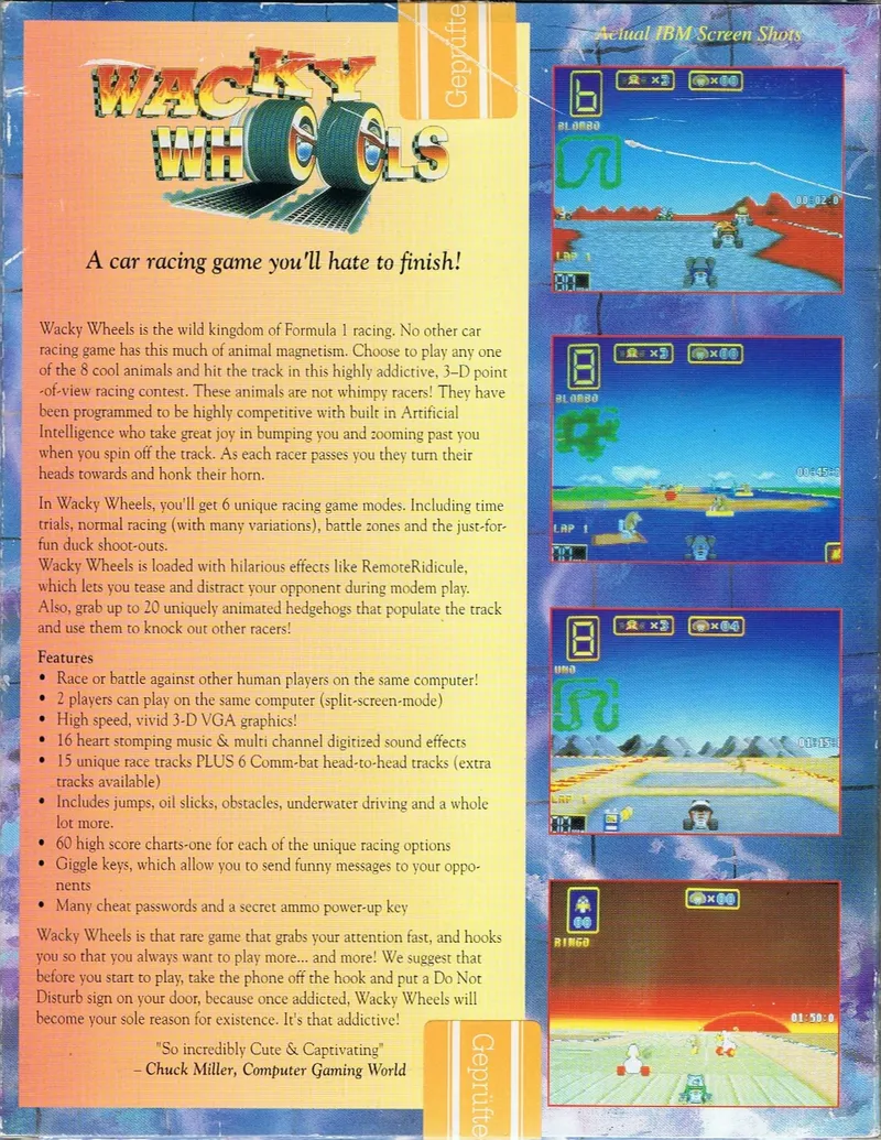 Wacky Wheels box back