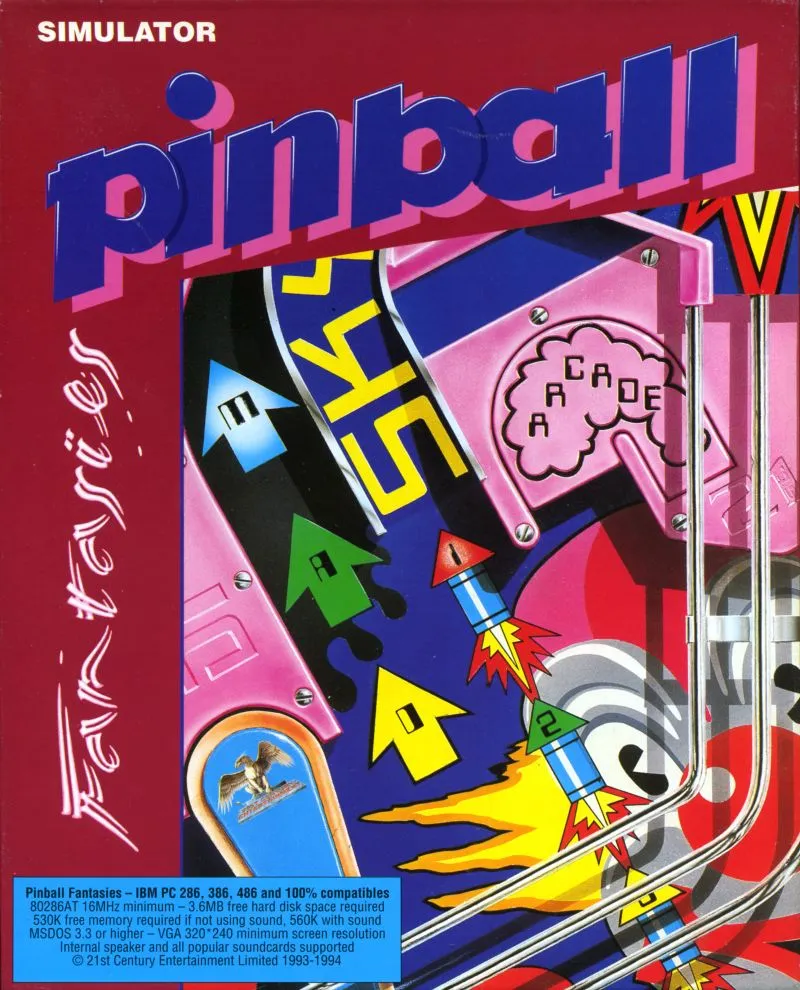 Backdrop artwork for Pinball Fantasies