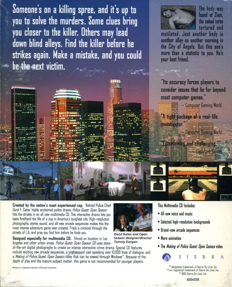 Backdrop artwork for Police Quest 4: Open Season