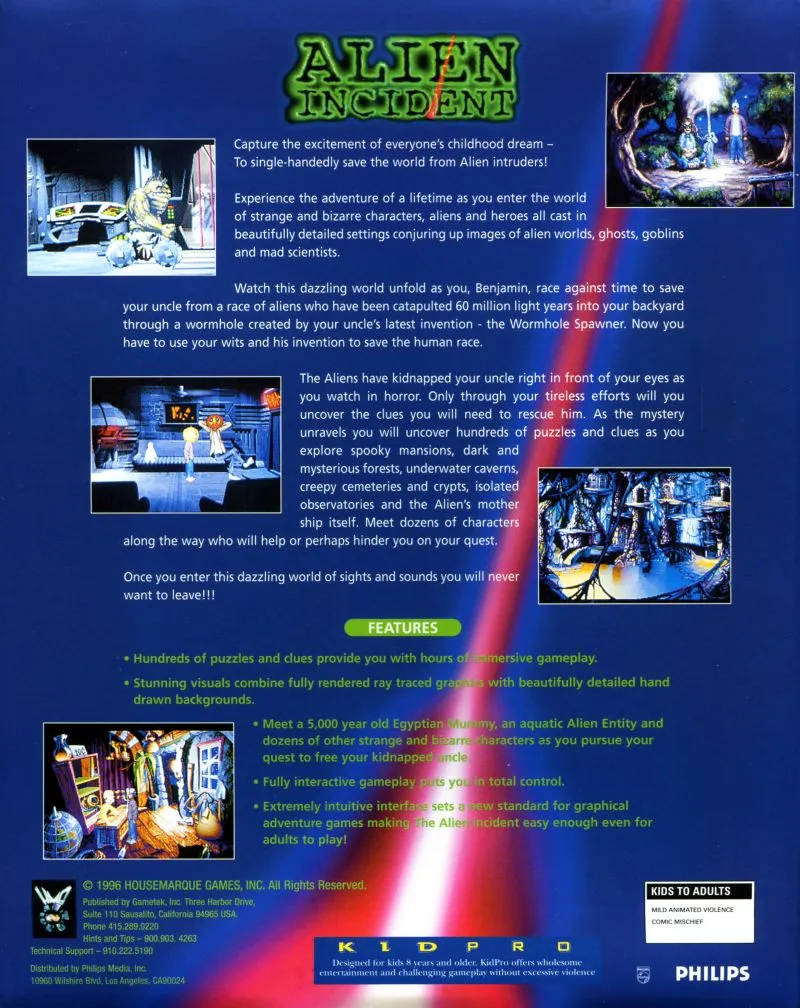 Alien Incident box back