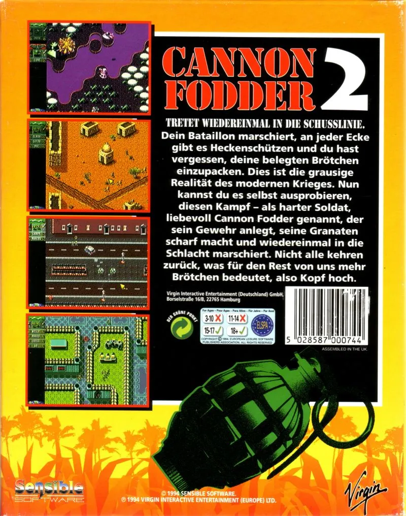 Cannon Fodder 2 box back