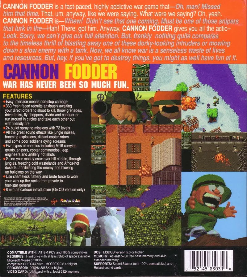 Cannon Fodder box back