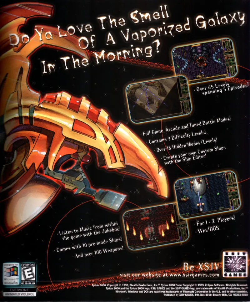 Tyrian 2000 box back