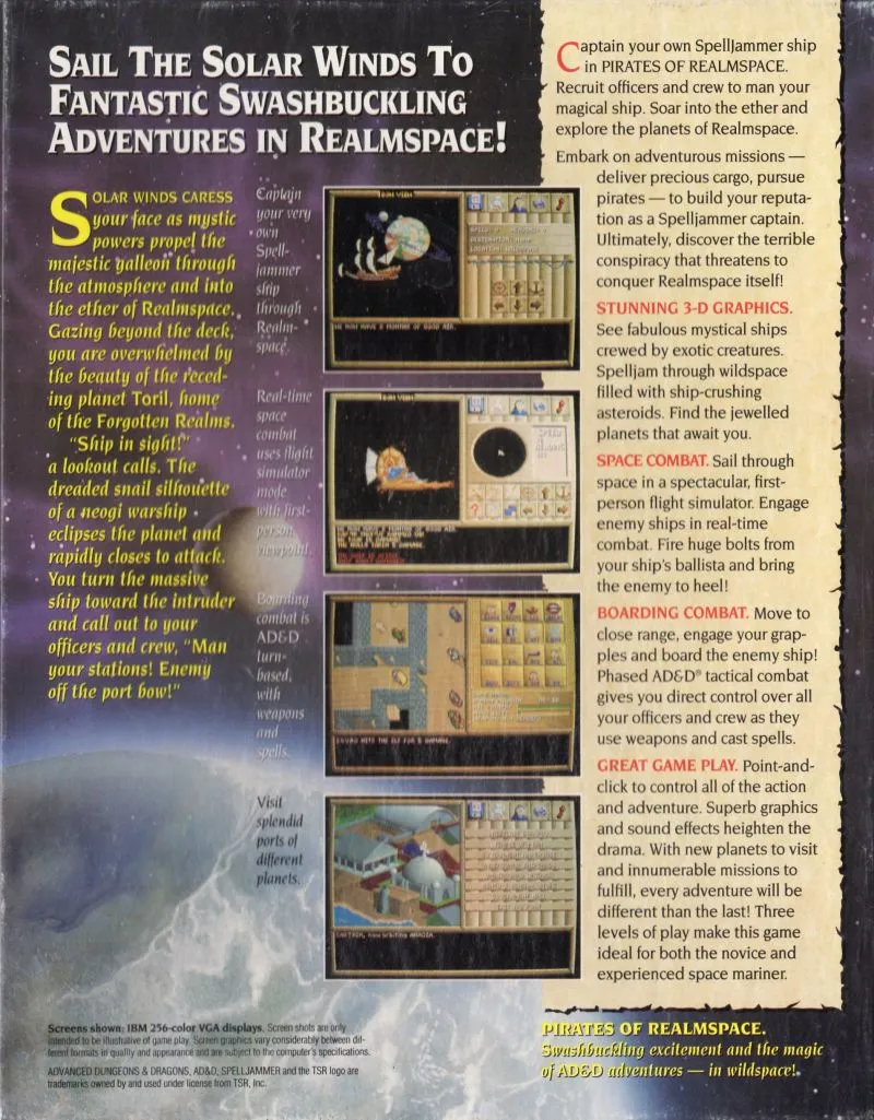 Spelljammer: Pirates of Realmspace box back
