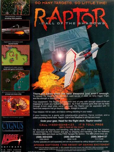 Raptor: Call of the Shadows box back