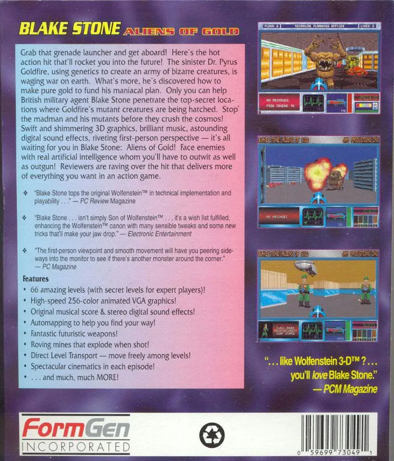 Blake Stone: Aliens of Gold box back