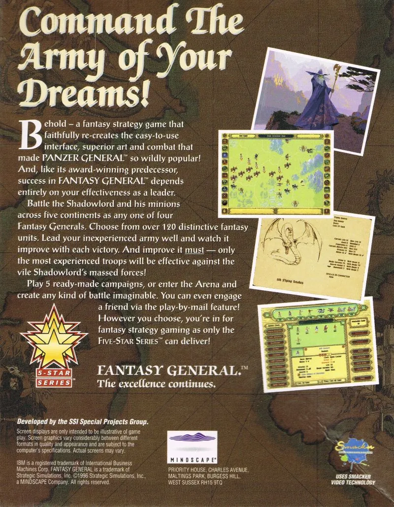 Fantasy General box back