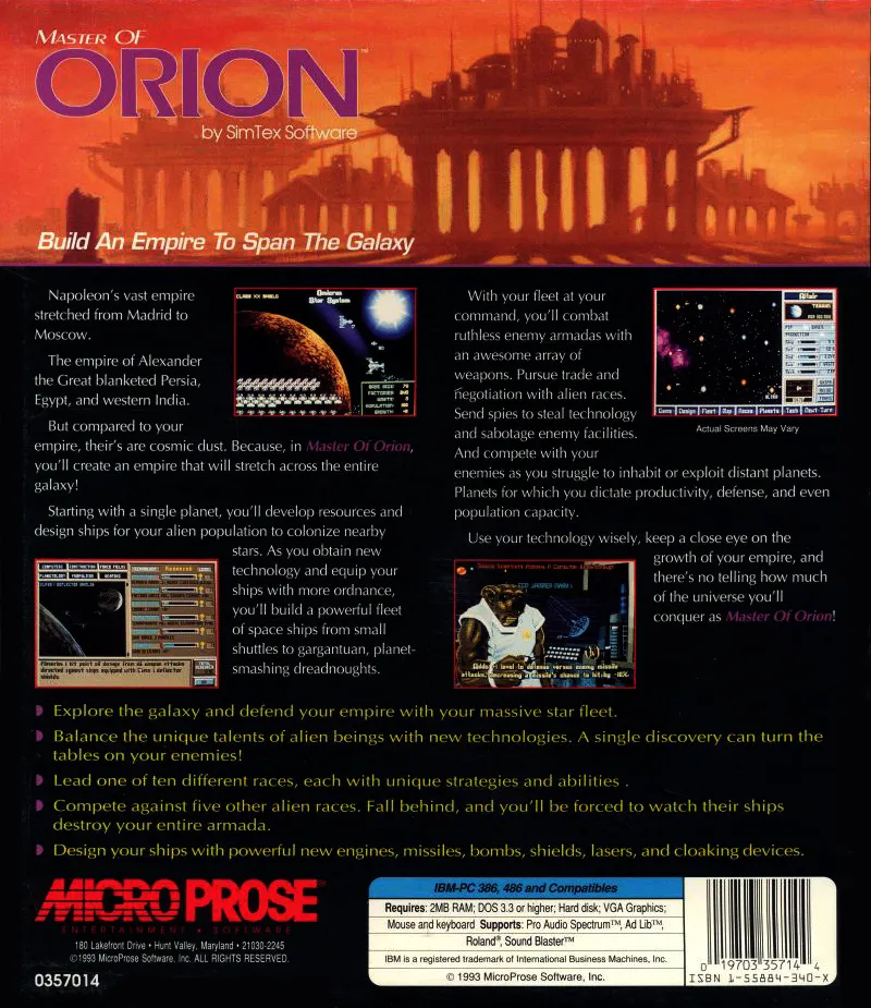 Master of Orion box back