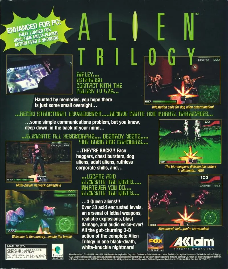 Alien Trilogy box back