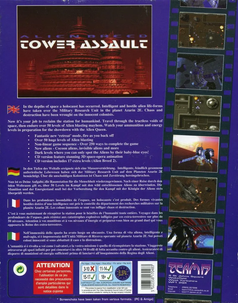 Alien Breed: Tower Assault box back