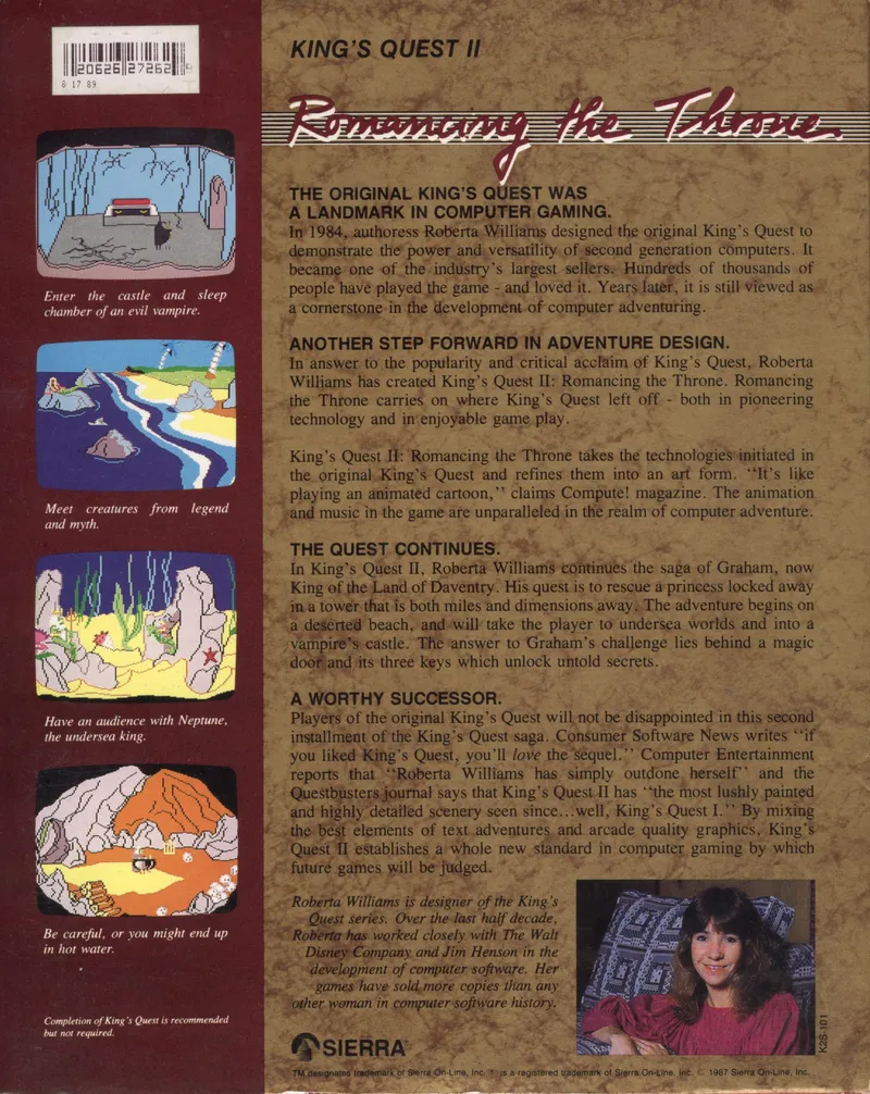 King's Quest II: Romancing the Throne box back
