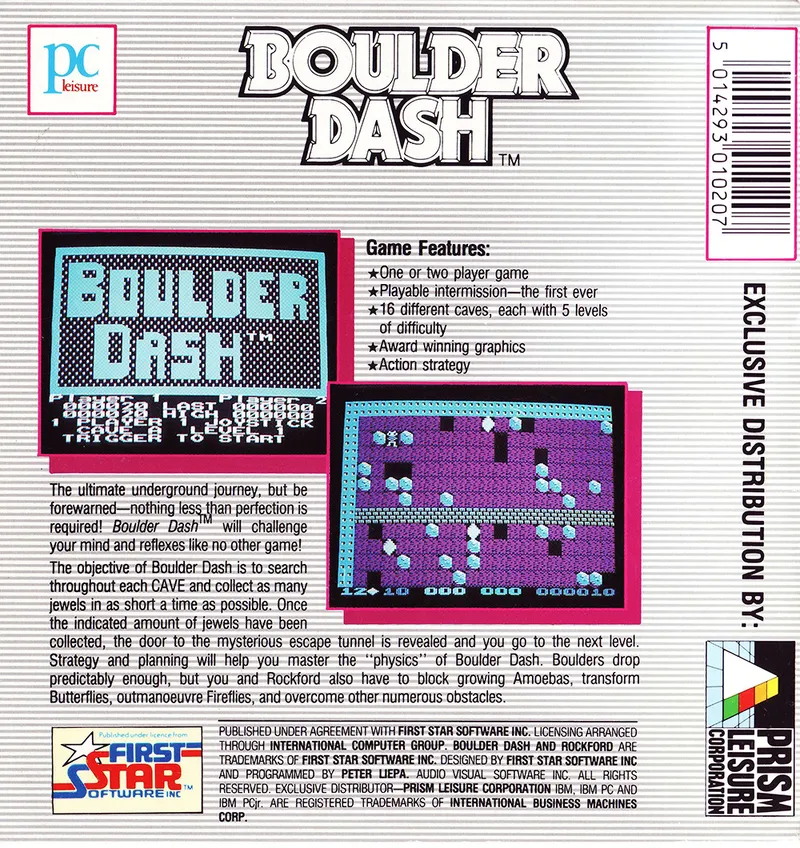Boulder Dash box back