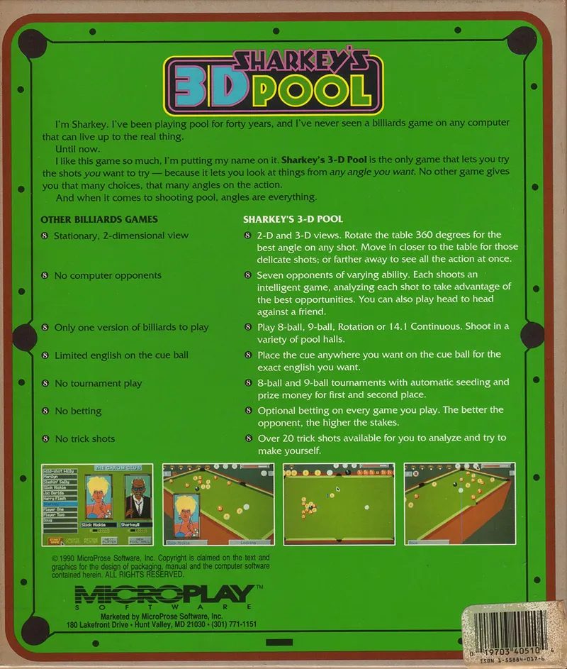 Backdrop artwork for Sharkey's 3D Pool