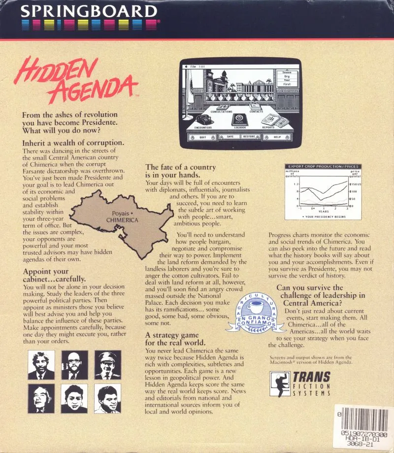 Hidden Agenda box back