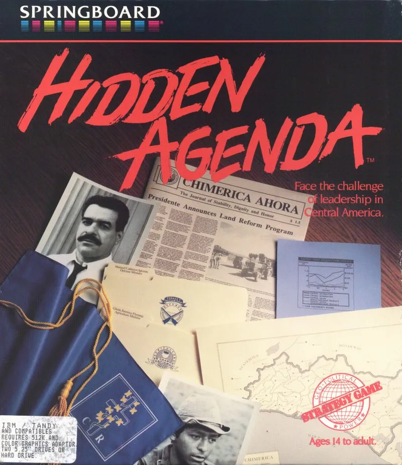 Hidden Agenda cover art for MS-DOS