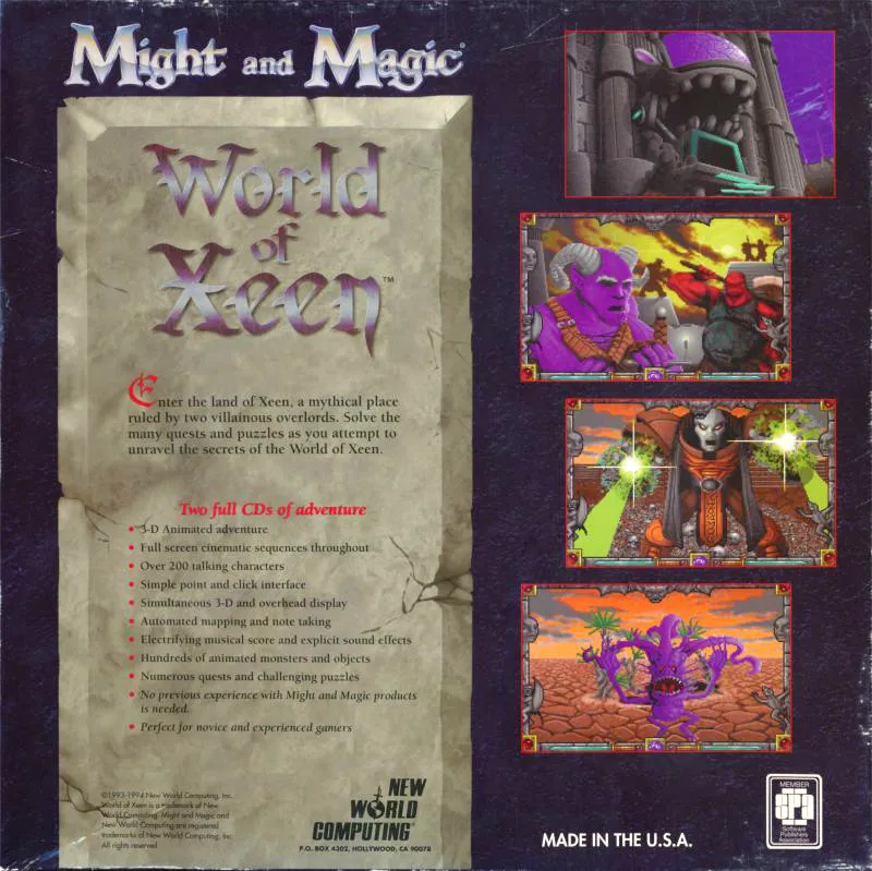 Might and Magic: World of Xeen box back