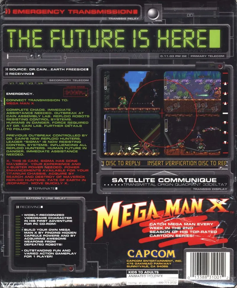 Mega Man X box back