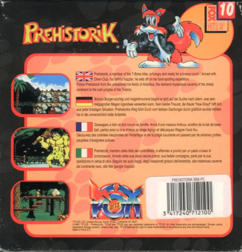 Prehistorik box back