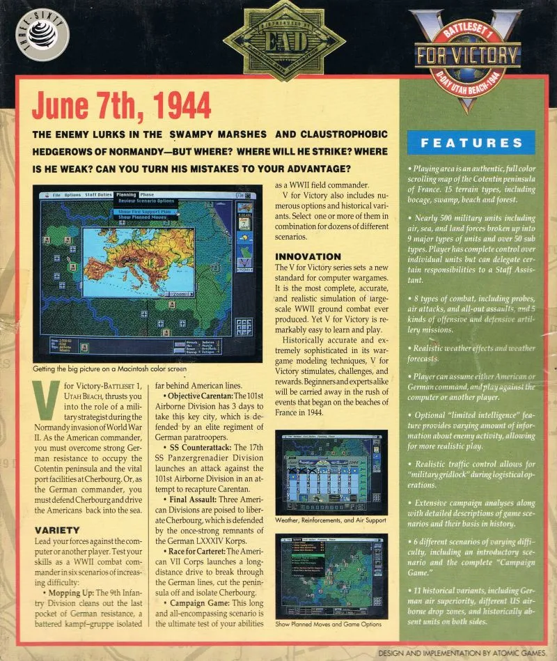 Backdrop artwork for V for Victory: D-Day Utah Beach