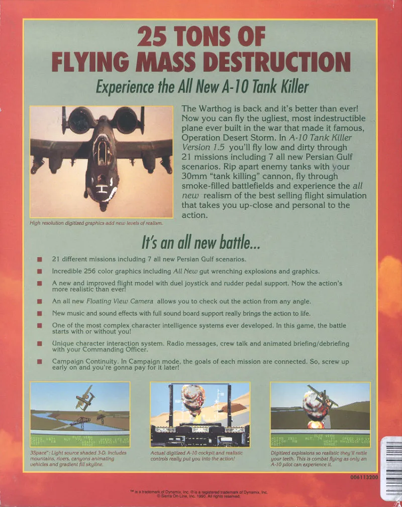 A-10 Tank Killer box back