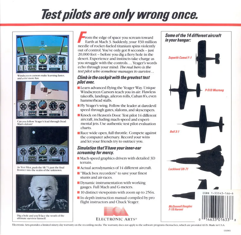 Chuck Yeager's Advanced Flight Trainer box back