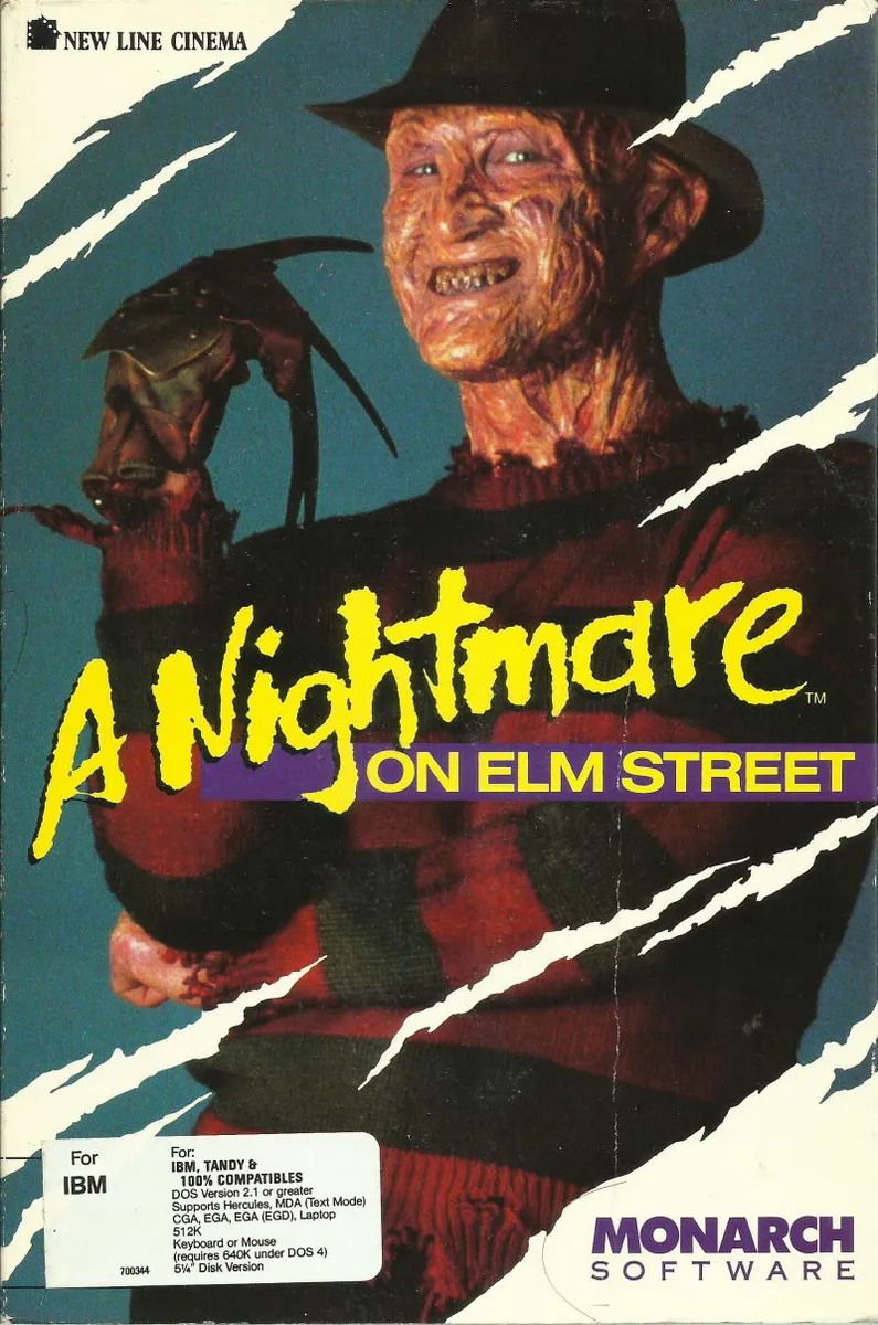 A Nightmare on Elm Street cover art for MS-DOS